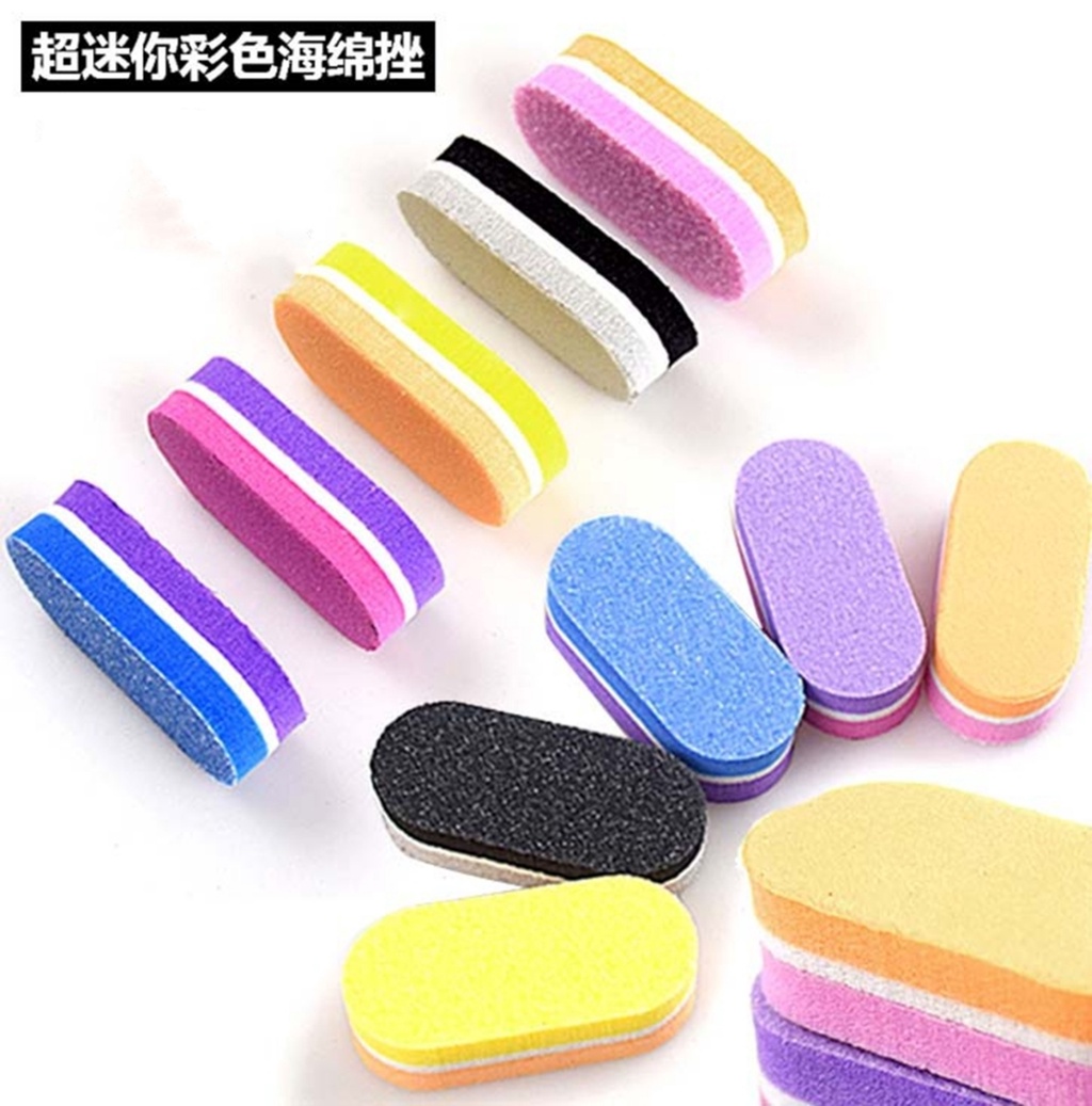 Nail Buffe Mini Sponge Nail File Colorful Nail Buffer Double Sided ...