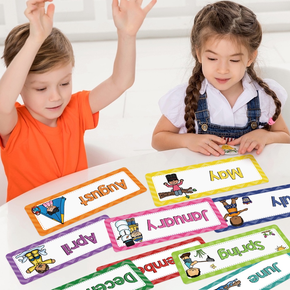 Children's Month & Season Cognitive Cards English Flashcards Kids ...