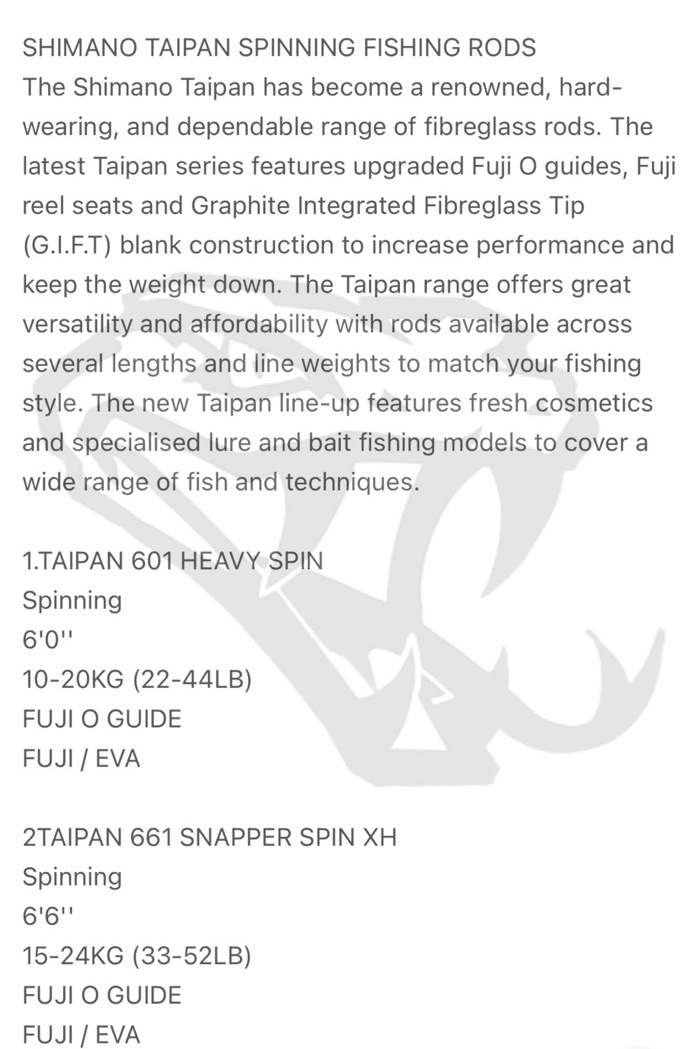 Shimano 21 Taipan Rod