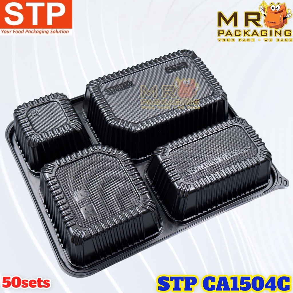 STP 4 Compartment PP Lunch Box with Lid [ 50sets± ] STP RX1504C ...