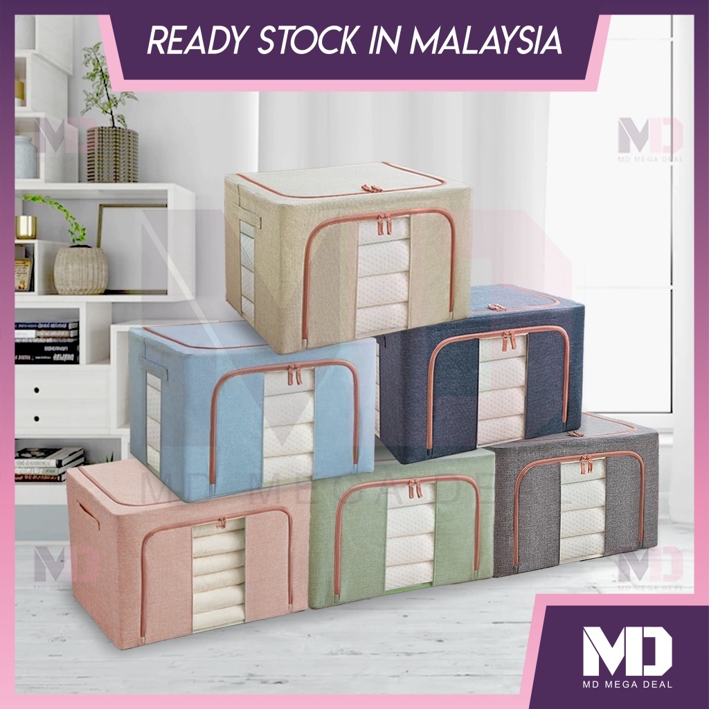 《Mega Deal》22L/66L/100L Large Capacity Foldable Cotton Linen Storage ...