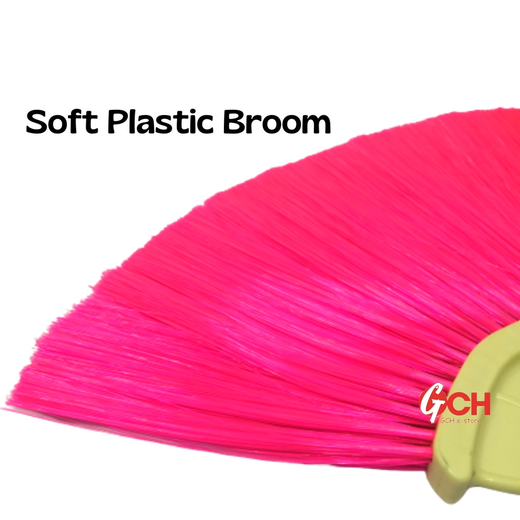 💥(Large) Soft Plastic Broom / Bristle Plastic Broom Sweeper Penyapu