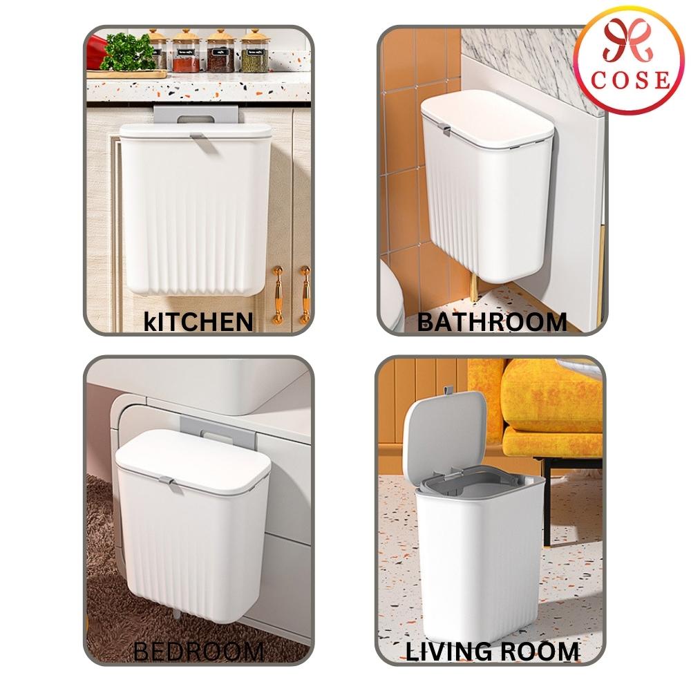 COSE Upgraded Hanging Trash Can Dustbin Rubbish Bin Cabinet Door Trash
