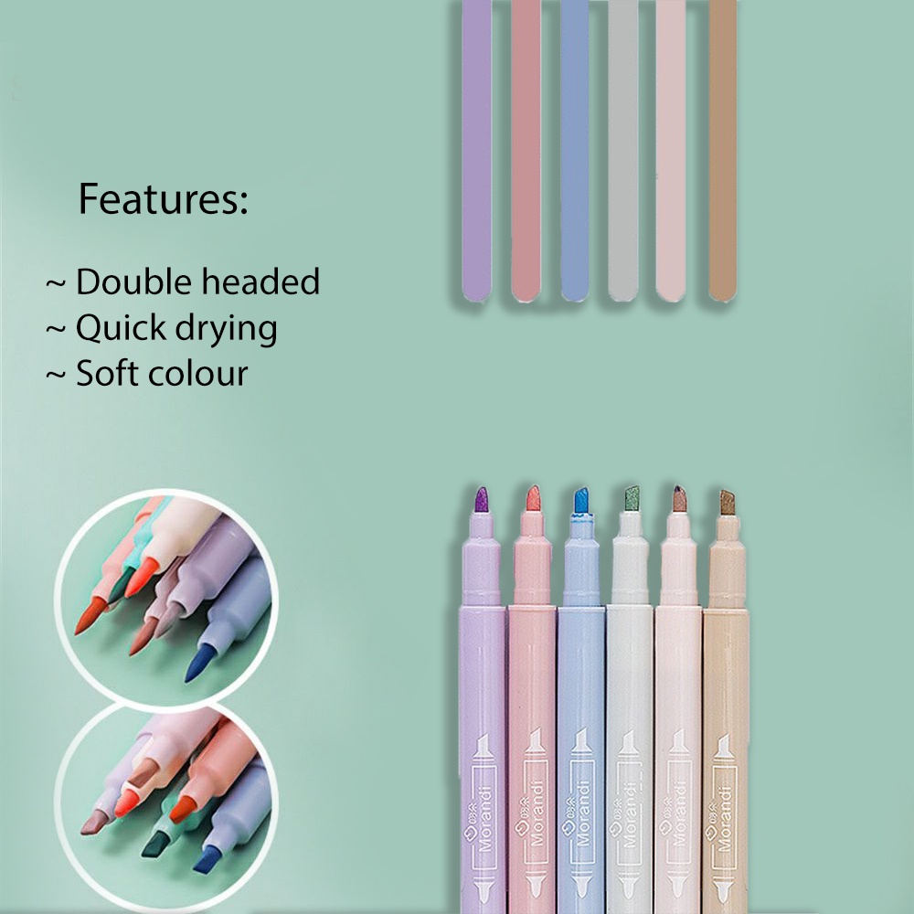 CK Double Head 6 PCS / Box Highlighter Cute Colour School Stationery ...