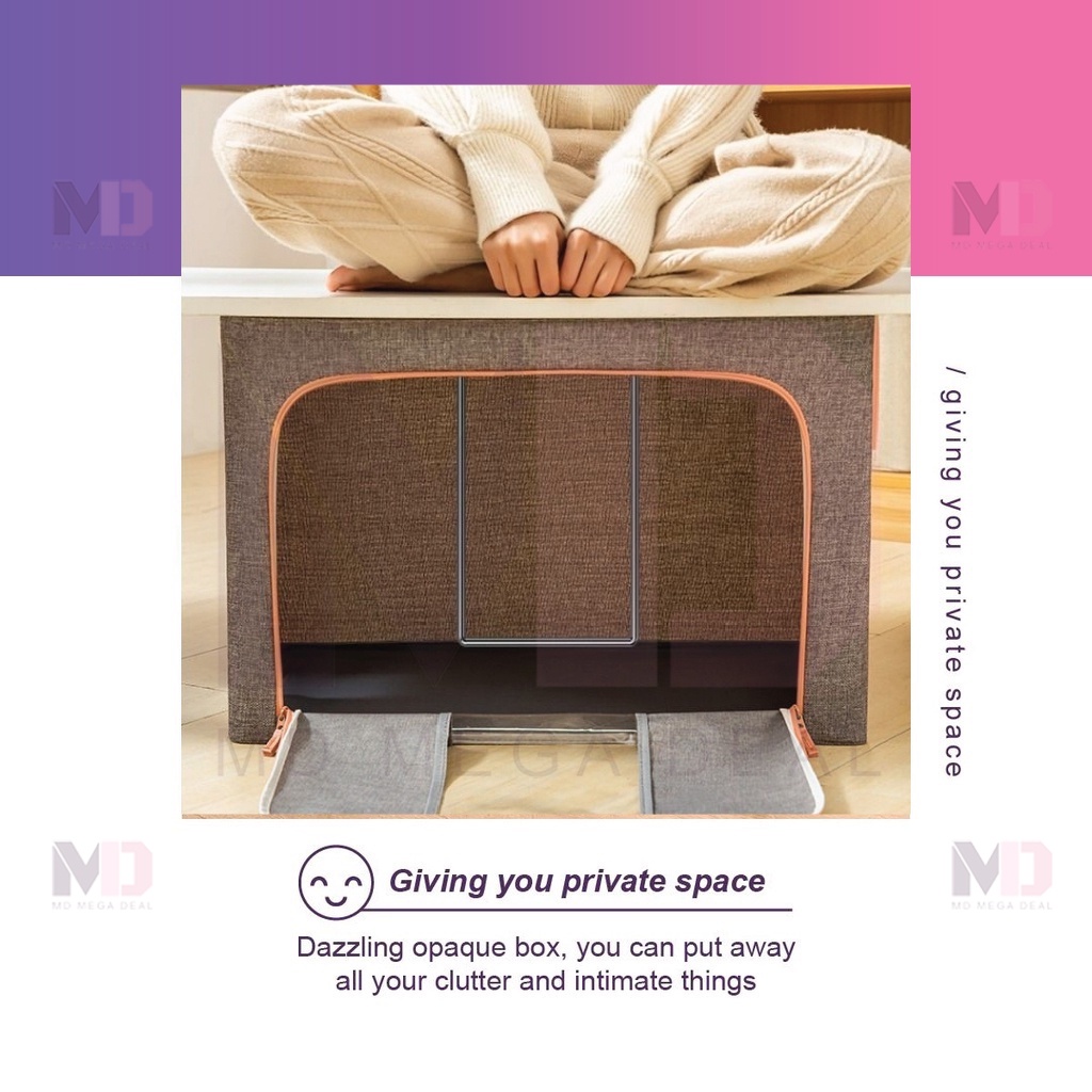 《Mega Deal》22L/66L/100L Large Capacity Foldable Cotton Linen Storage ...