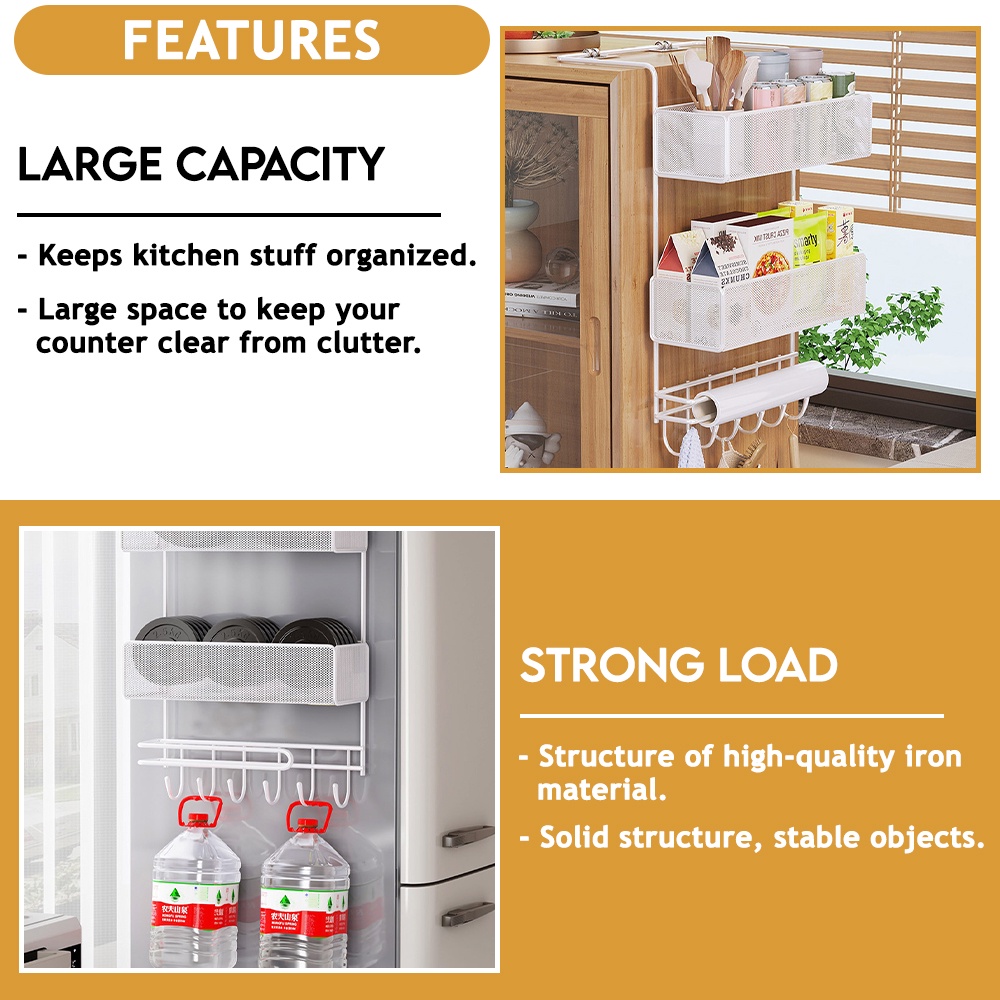Encora Multilayer Fridge Rack Hanging Rack Rak Peti Ais Nail Free ...