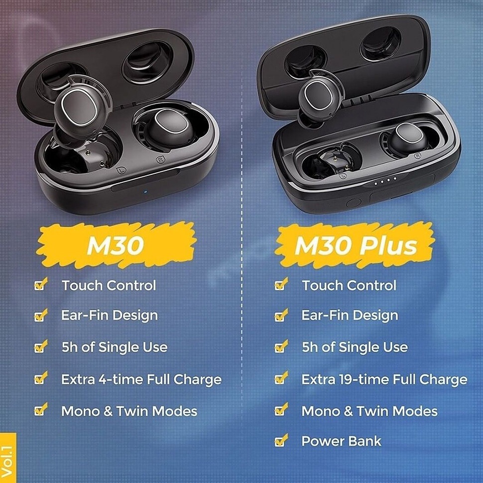 Mpow M30 M30 PLUS Wireless Earbuds Immersive Bass Sound with Mic Power Bank Bluetooth Earbuds Earphone Shopee Malaysia