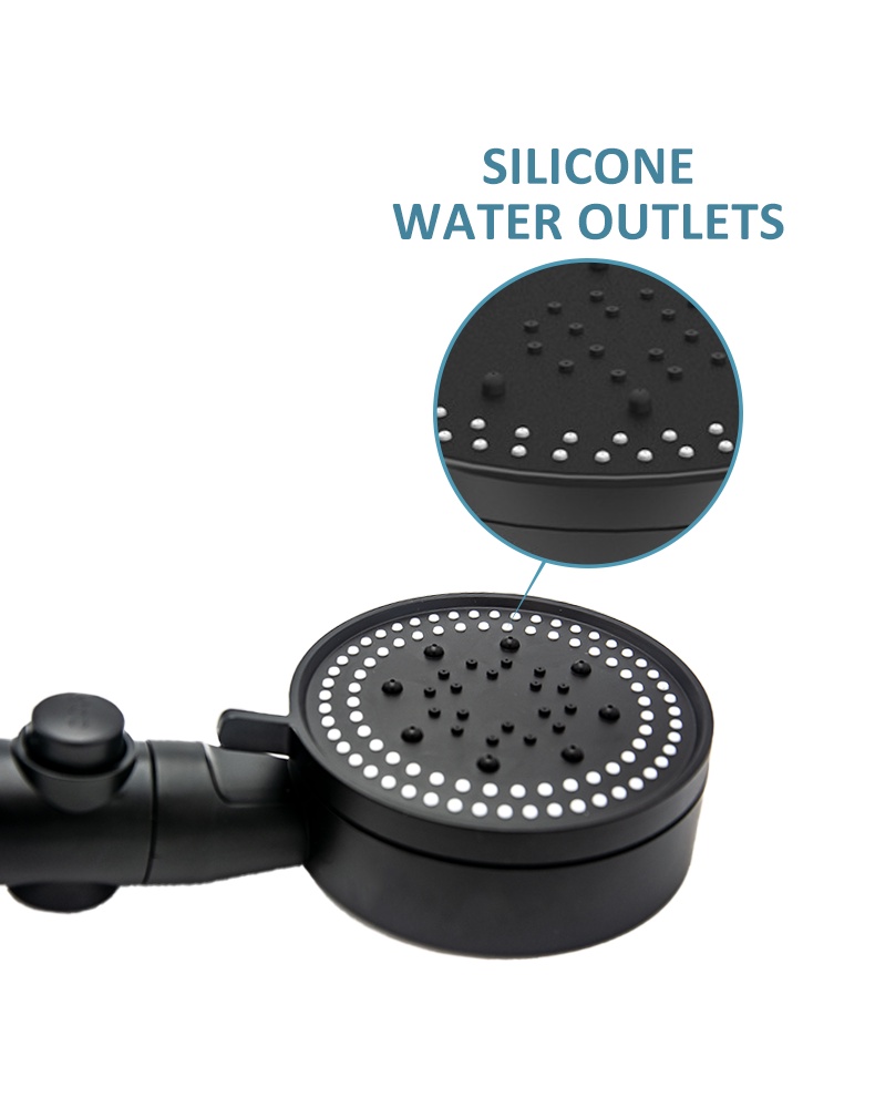 Shower Head Water Saving Black 5 Mode Adjustable High Pressure Shower ...