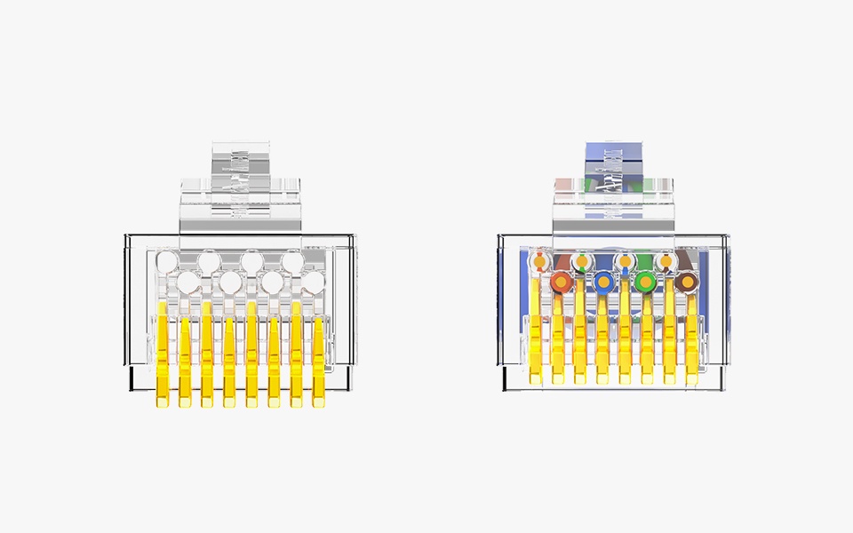 AMPCOM CAT6 RJ45 Connectors, RJ45 Modular Plug Connector UTP 50μ Gold ...