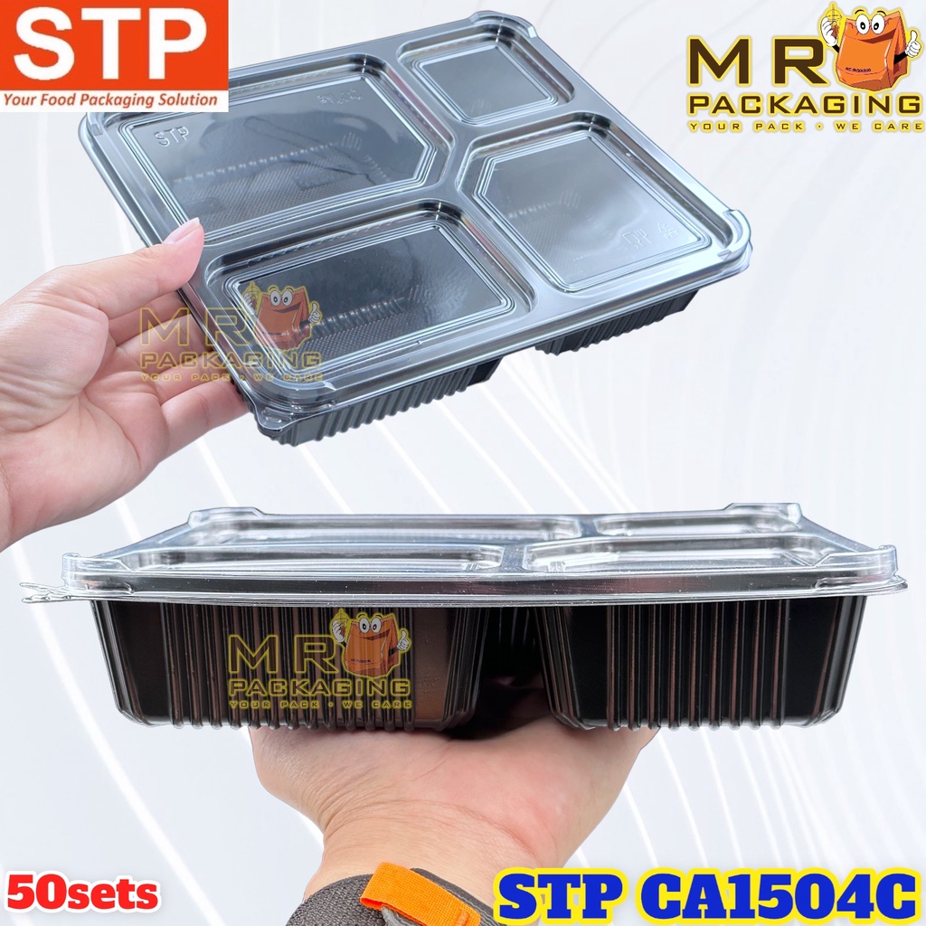STP 4 Compartment PP Lunch Box with Lid [ 50sets± ] STP RX1504C ...
