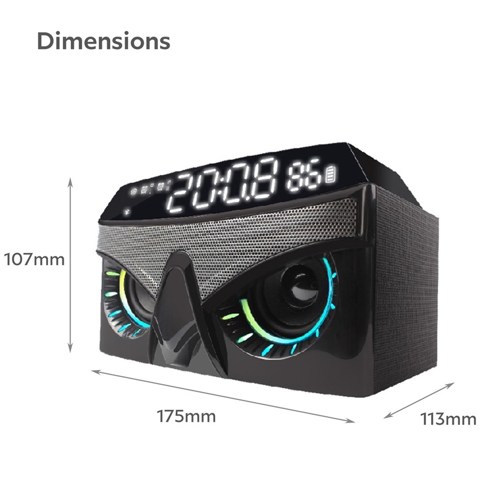 Portable Bluetooth Speaker Vinnfier Neo Air 3 Wireless Alarm Clock with