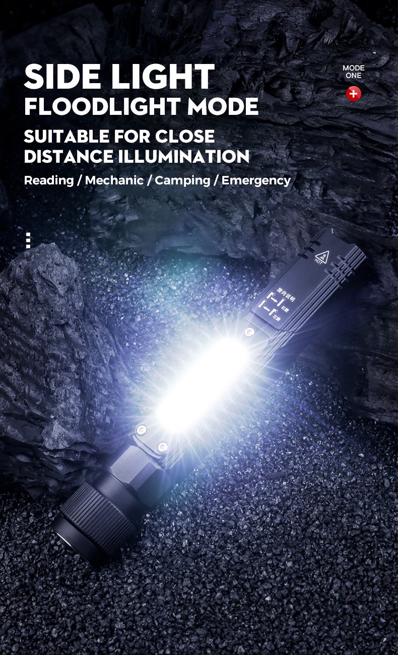 SUPERFIRE G19 Multi-Function Flashlight LED & COB Light Rechargeable 3 ...
