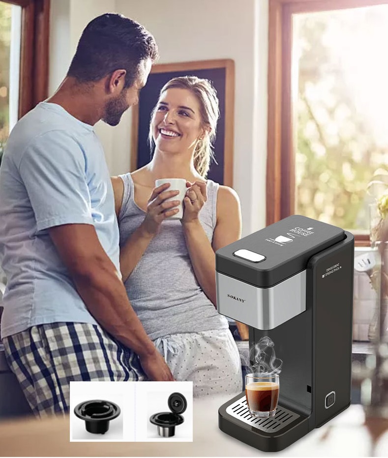Sokany 2 In 1 Capsule Pressure Espresso & Ground Coffee Powder Coffee ...