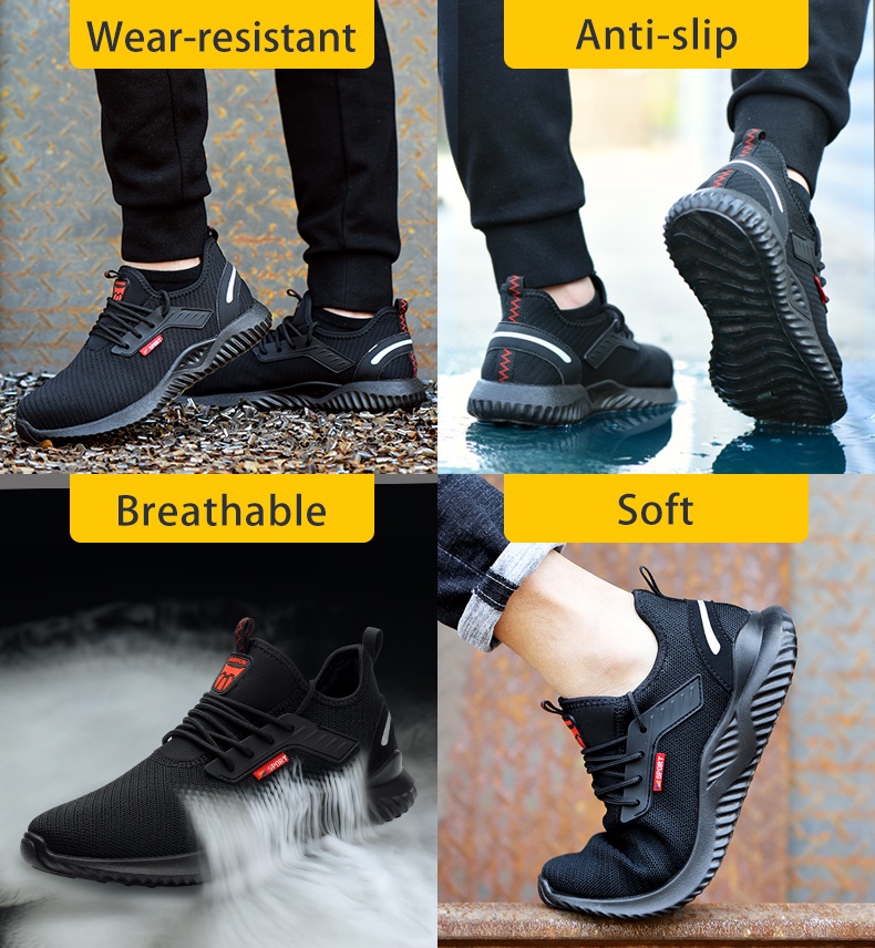 Ready Stock】Men Safety Shoes Steel Toe Anti-puncture Lightweight Breathable Safety  Boots in black | Shopee Malaysia