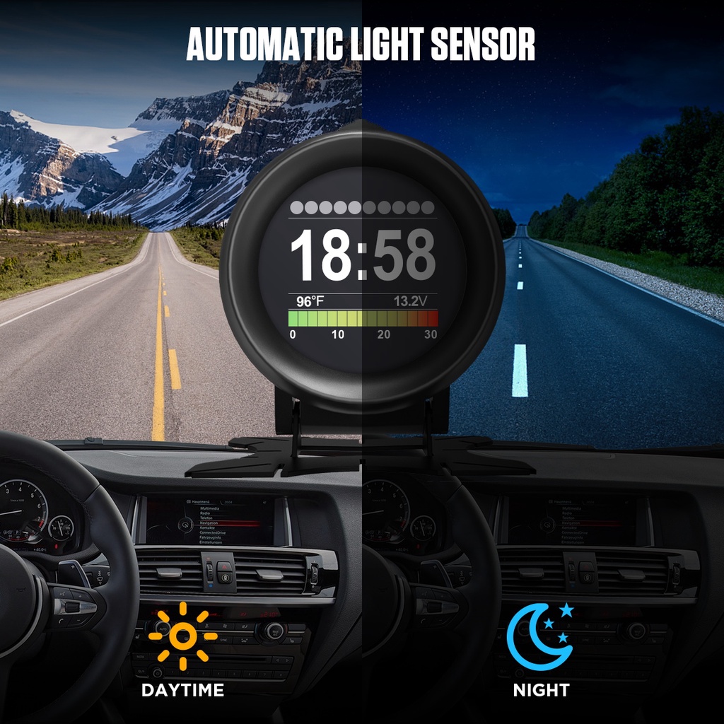 AUTOOL X60 OBD2 HUD Oil tempreture Meter Speed Meter Voltmeter Odometer ...