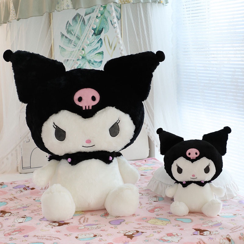 3 Sizes Stuffed Toy Big Sit Kuromi Doll Plush Toy Valentine Birthday ...