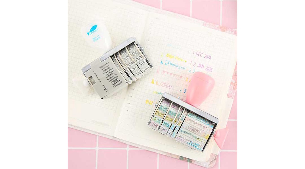 Cap Roller Mudah Alih Tarikh Portable Roller Stamp Words Date Seal ...