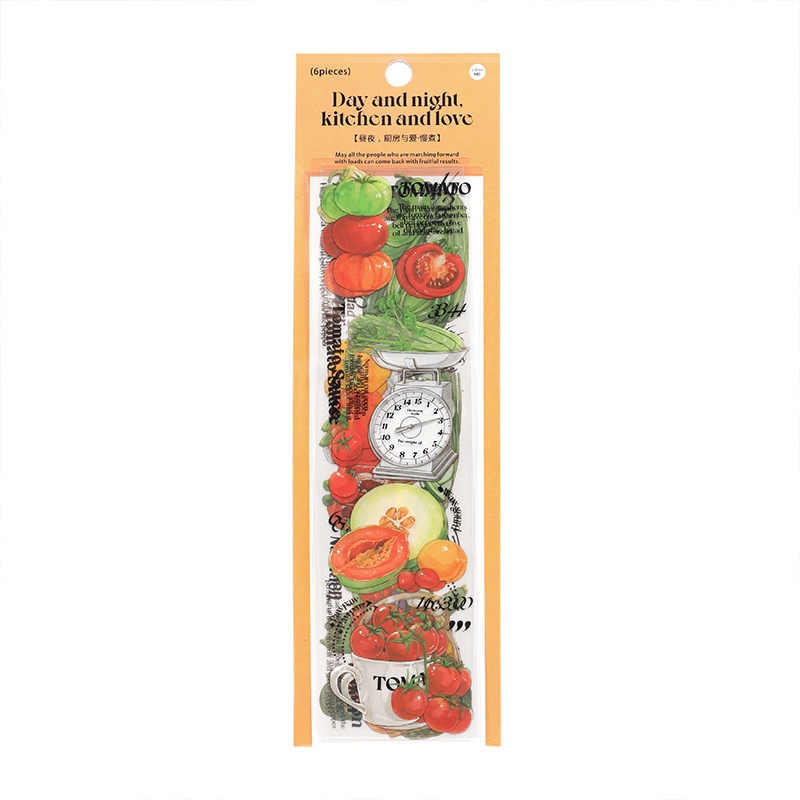 IFM Day & Night Kitchen & Love Series Vegetables PET Deco Stickers ...