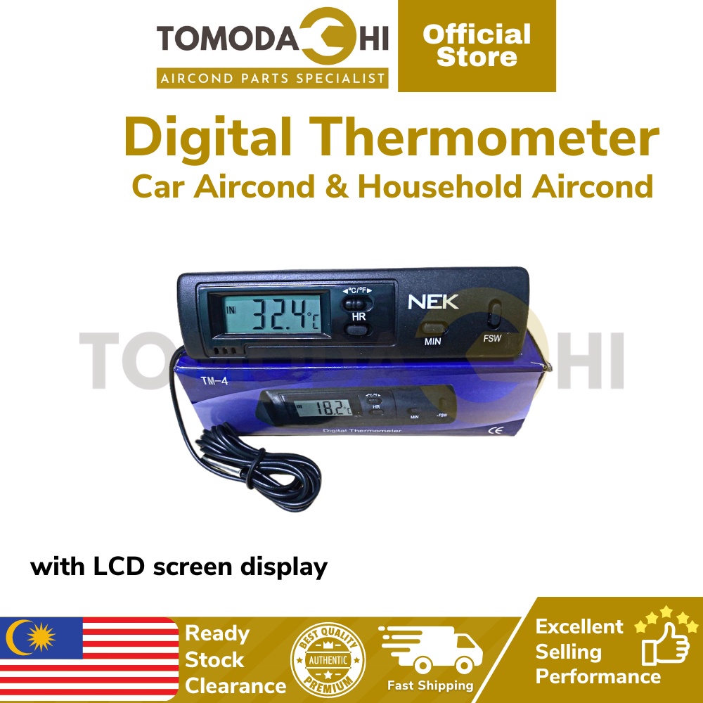 TOMODACHI Car Aircond Parts Digital Thermometer Temperature Meter AC Car Household LCD Screen