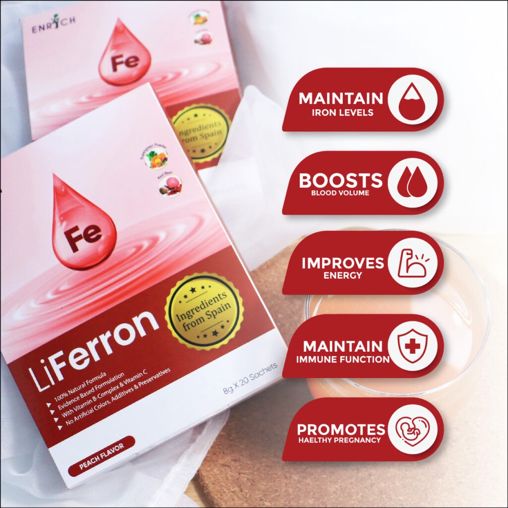 LiFerron 8g x 20 sachets (LIPOFER IRON PYROPHOSPHATE, VIT B & C FOR ...