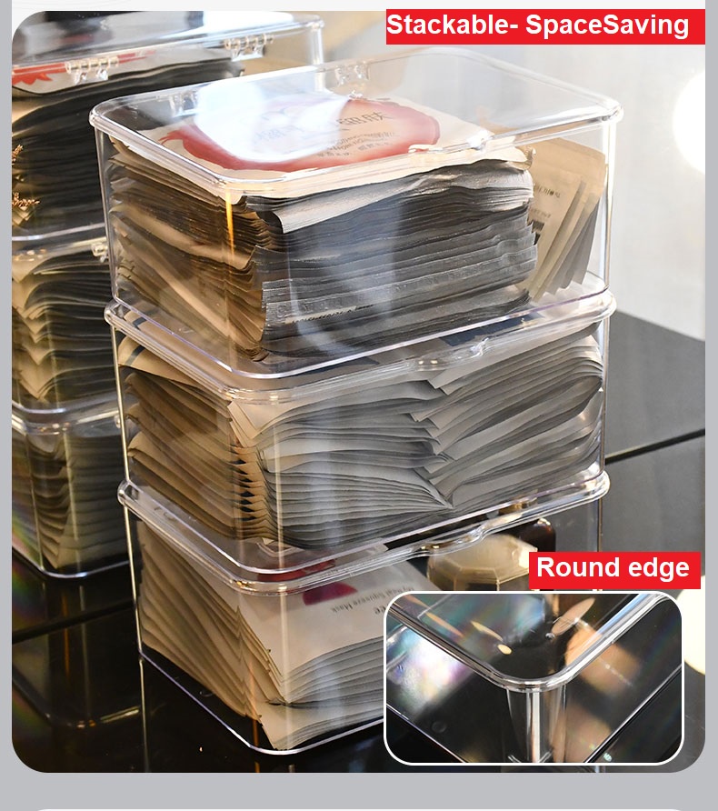 Facial Mask Storage Box Transparent Cosmetic Storage Box Desktop ...