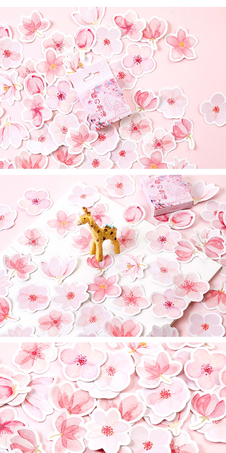Journamm 45pcs/lot Sakura Series Box Stickers DIY Scrapbooking Collage ...