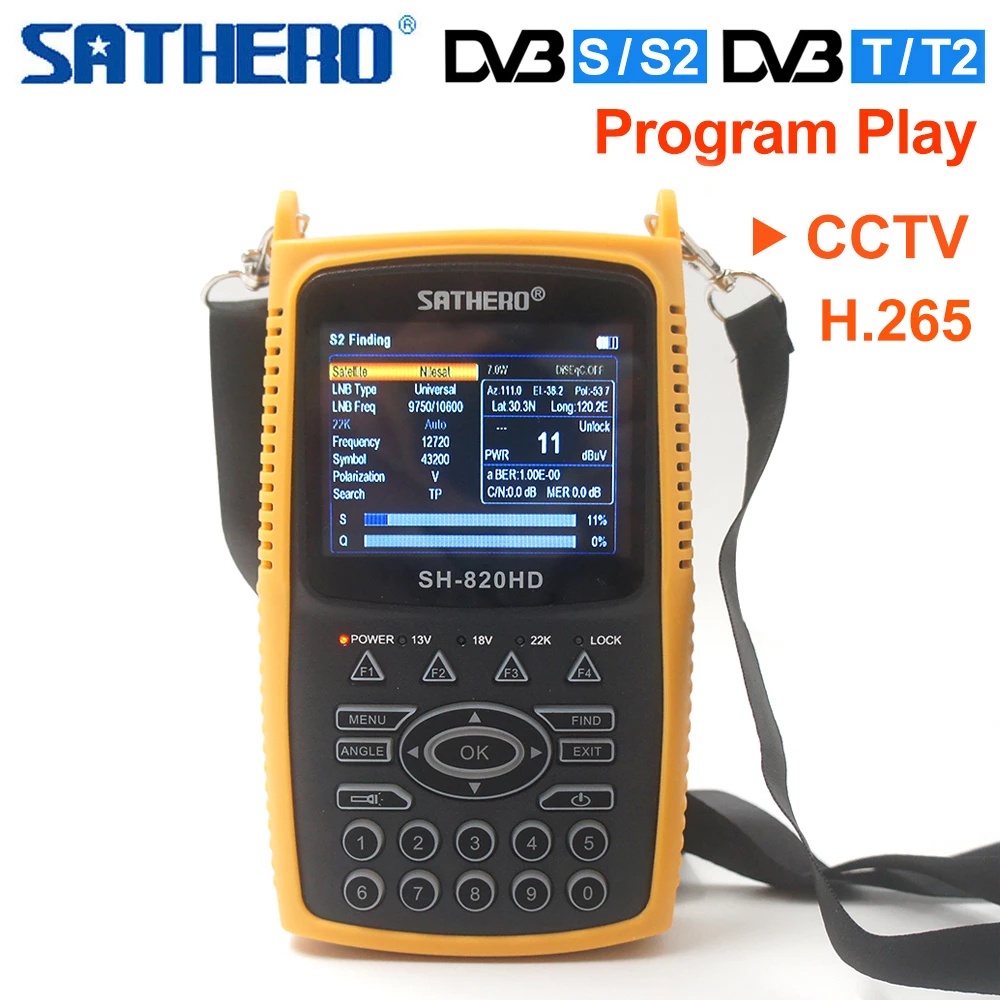 Rafale Sathero SH-820HD DVB-S2 DVB-T2 Combo Digital Satellite Finder Meter  Support CCTV TFT LCD Screen 8PSK 16APSK