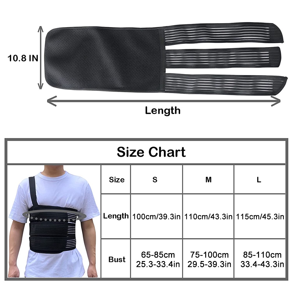 SPOSAFE 1PCS Elastic Rib CageCompression Support Chest Wrap Belt to ...