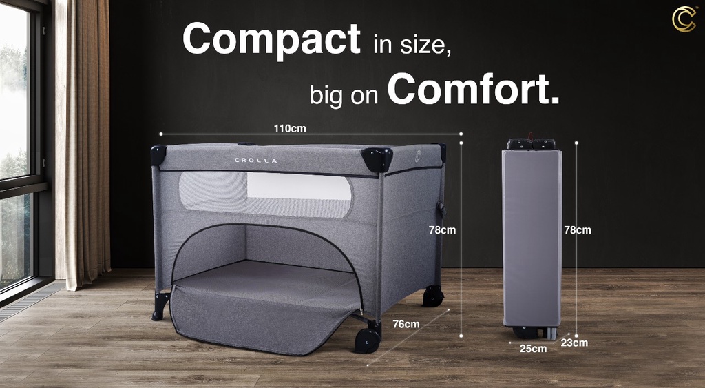 (FREE Shipping) Crolla Premium Ally / Ally Bedside Baby Cot / Travel
