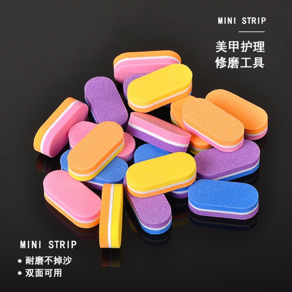 Nail Buffe Mini Sponge Nail File Colorful Nail Buffer Double Sided ...
