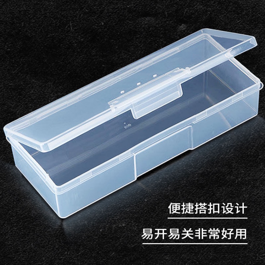 Nail Art Rectangle Translucent Plastic Storage Box Nail Dotting Drawing ...
