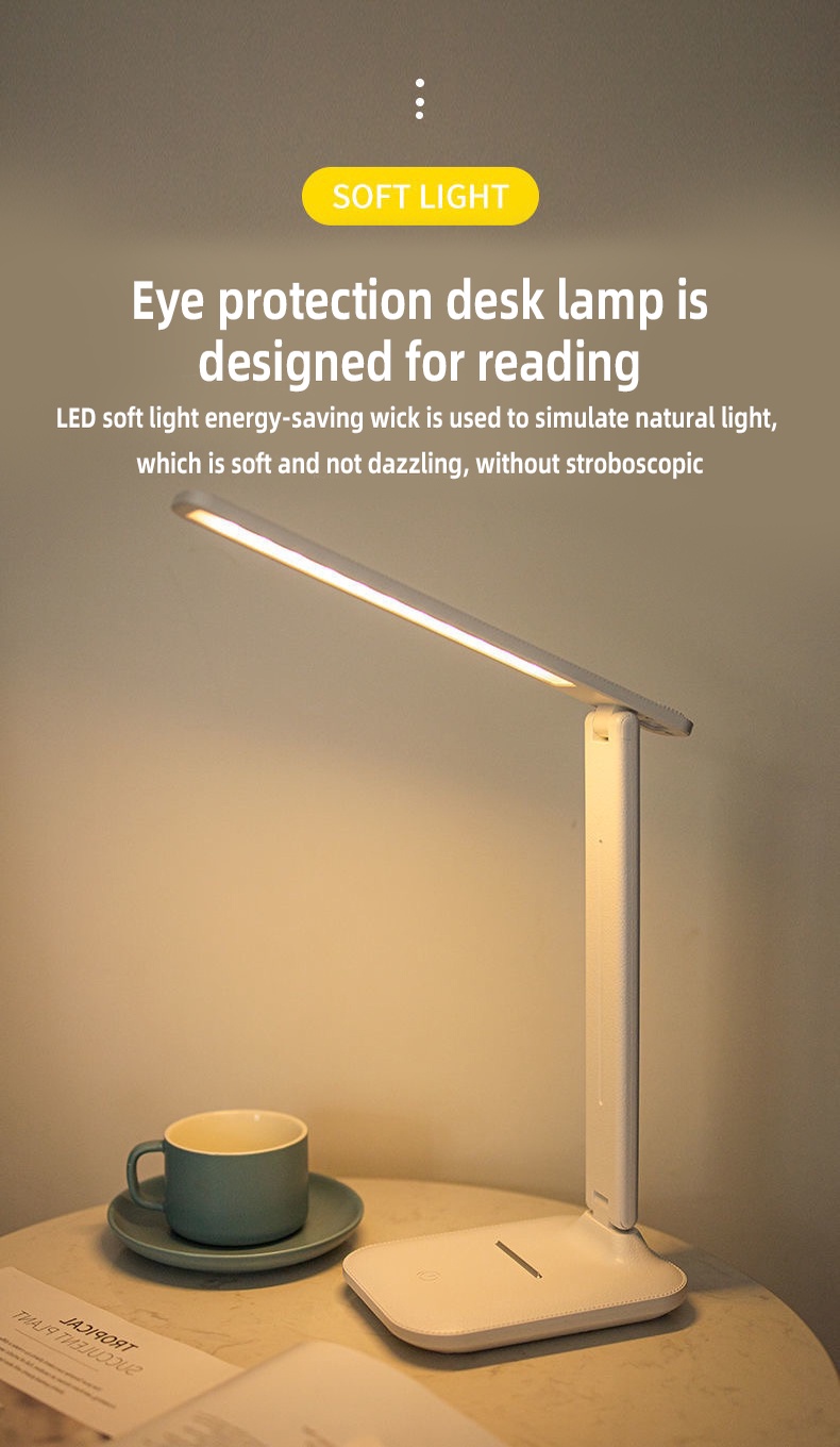 LED Touch Dimming Desk Lamp Study Lamp USB Eye Protection 3 Brightness