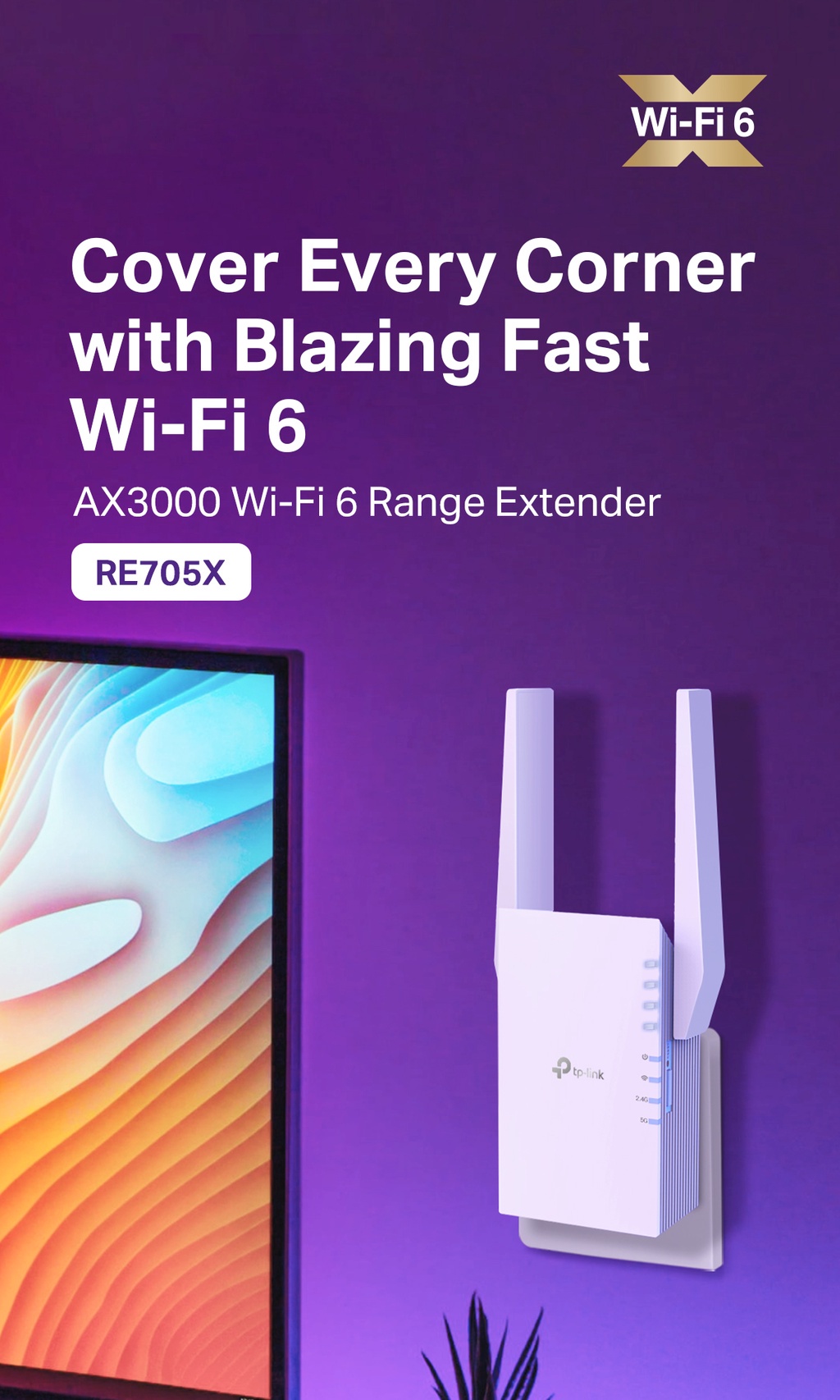 TP-Link RE705X AX3000 Mesh Wi-Fi 6 Range Extender