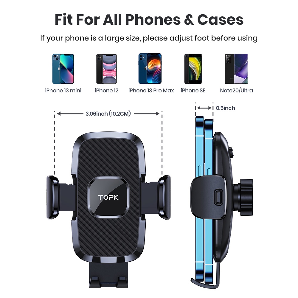 Car Phone Holder Air Vent Dashboard Windscreen Mount With 360° Rotation ...
