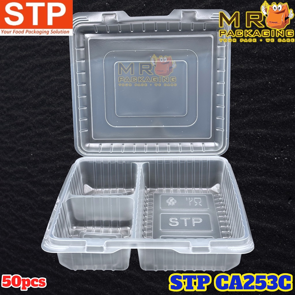 STP 1500ml 3 Compartment Lunch Box [ 50pcs± ] STP CA253C Disposable ...
