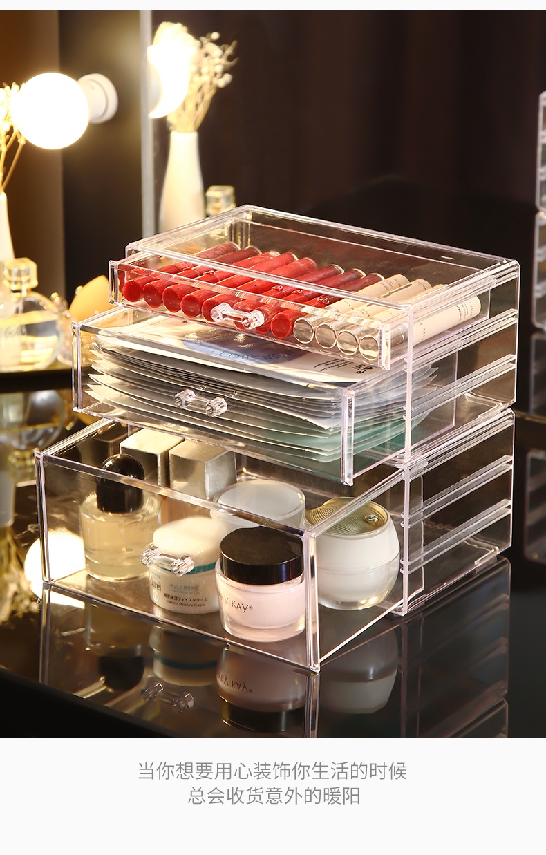 Organizer Storage Box Makeup Rack Cosmetic Lipstick Acrylic Drawer ...