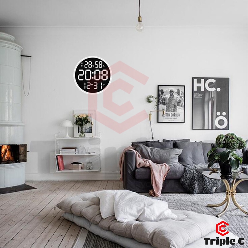 [Triple C] LED Wall Clock Decorative Digital Clocks Home Office ...