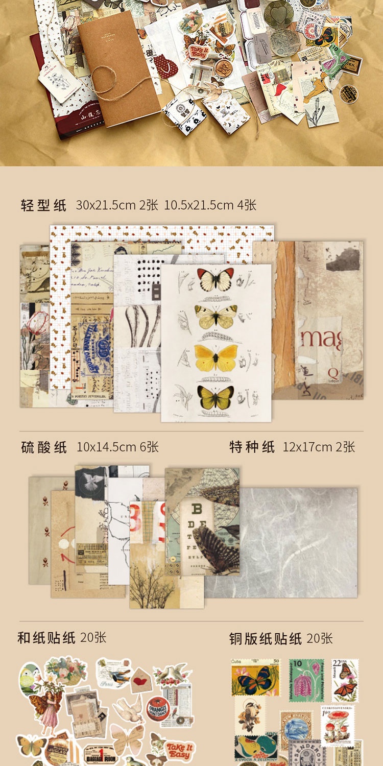 Journamm 86pcs/pack DIY Scrapbooking Pack Collage Junk Journal Decor ...