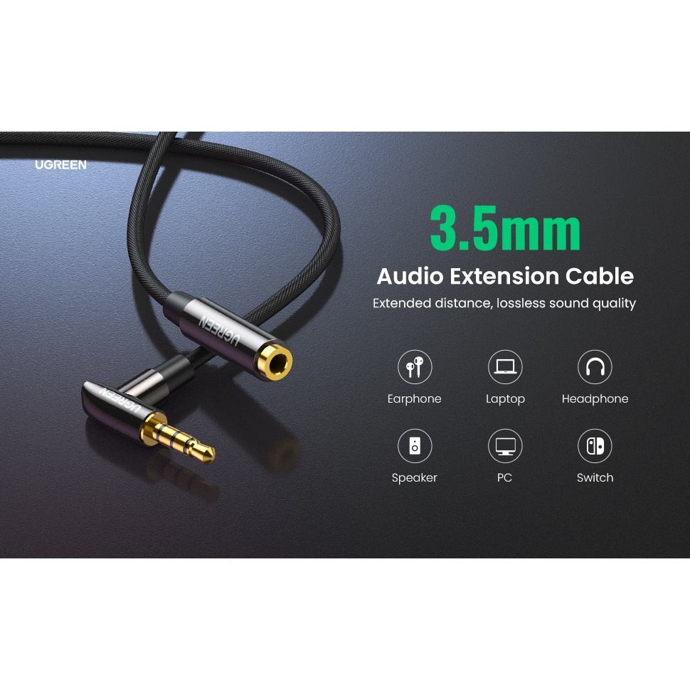 UGREEN 3.5mm Extension Cable TRRS Headphone Male to Female 4 Pole Aux