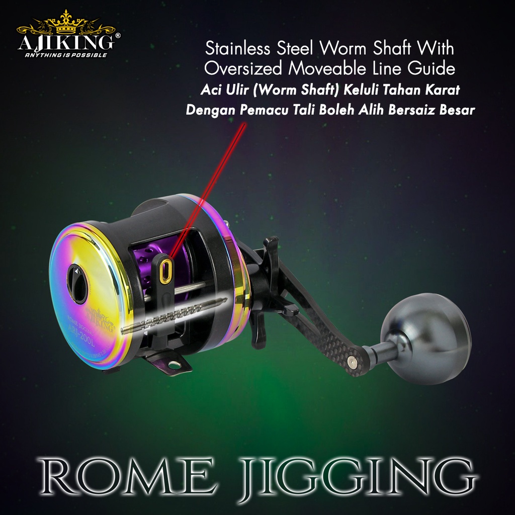 AJIKING ROME JIGGING FISHING REEL ARJ-300L LEFT HANDED ( Original