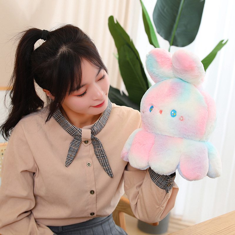 20cm-50cm Kawaii Reversible Octopus Rabbit Doll Plush Toy Flip Mood ...