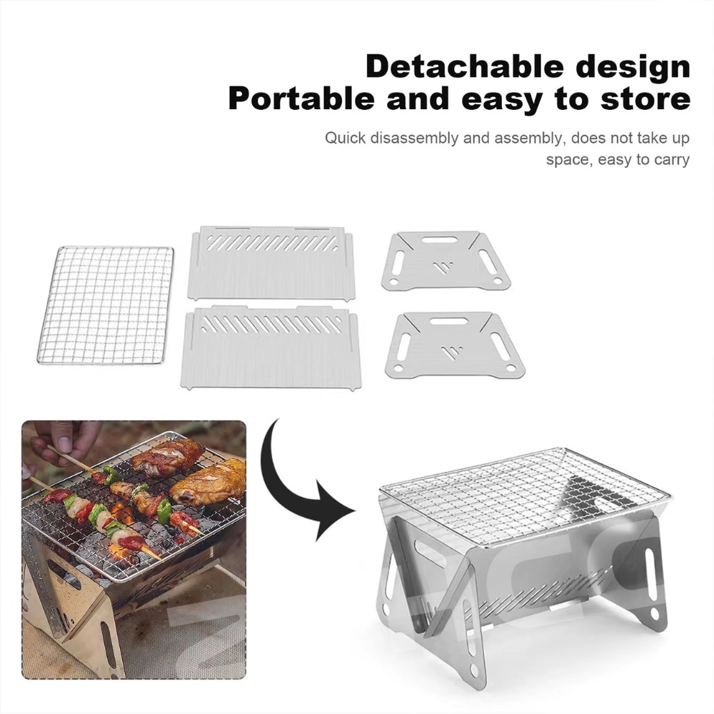 Outdoor Portable Grill Mini BBQ Grill Foldable Stainless Steel BBQ ...