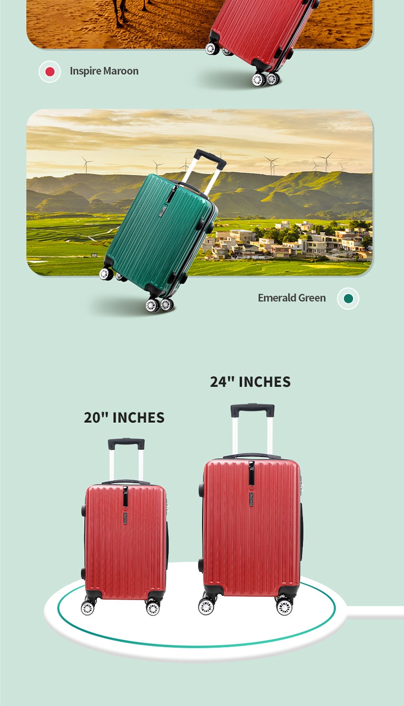 Case Valker Nora ABS 2 in 1 Luggage Bag with Hanger Set Luggage (24