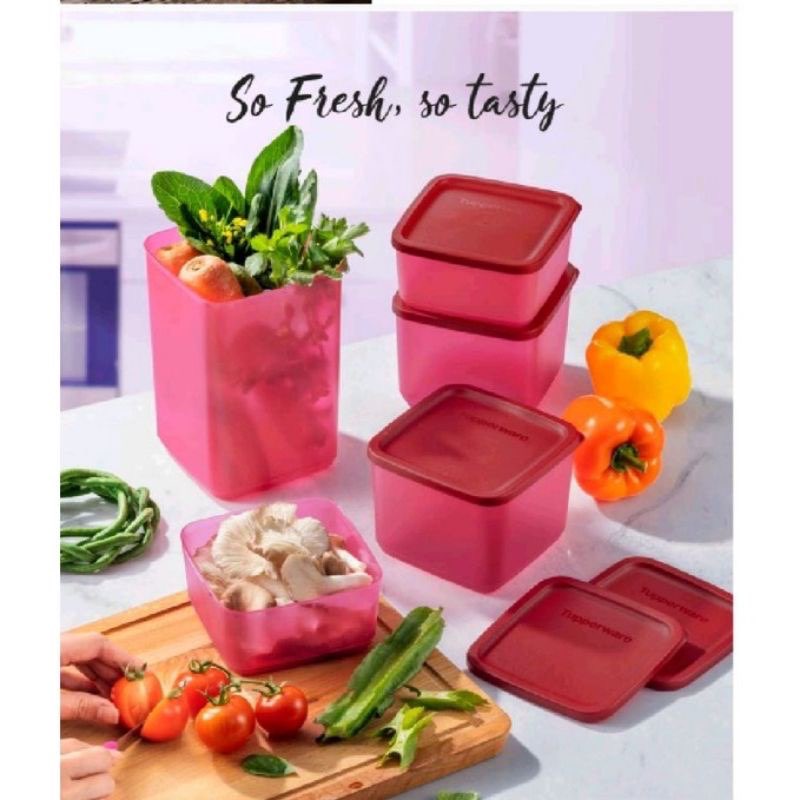 PURPLE: Tupperware So fresh Set Large Square Round (650ml/ 1L/ 1.8L/ 2 ...