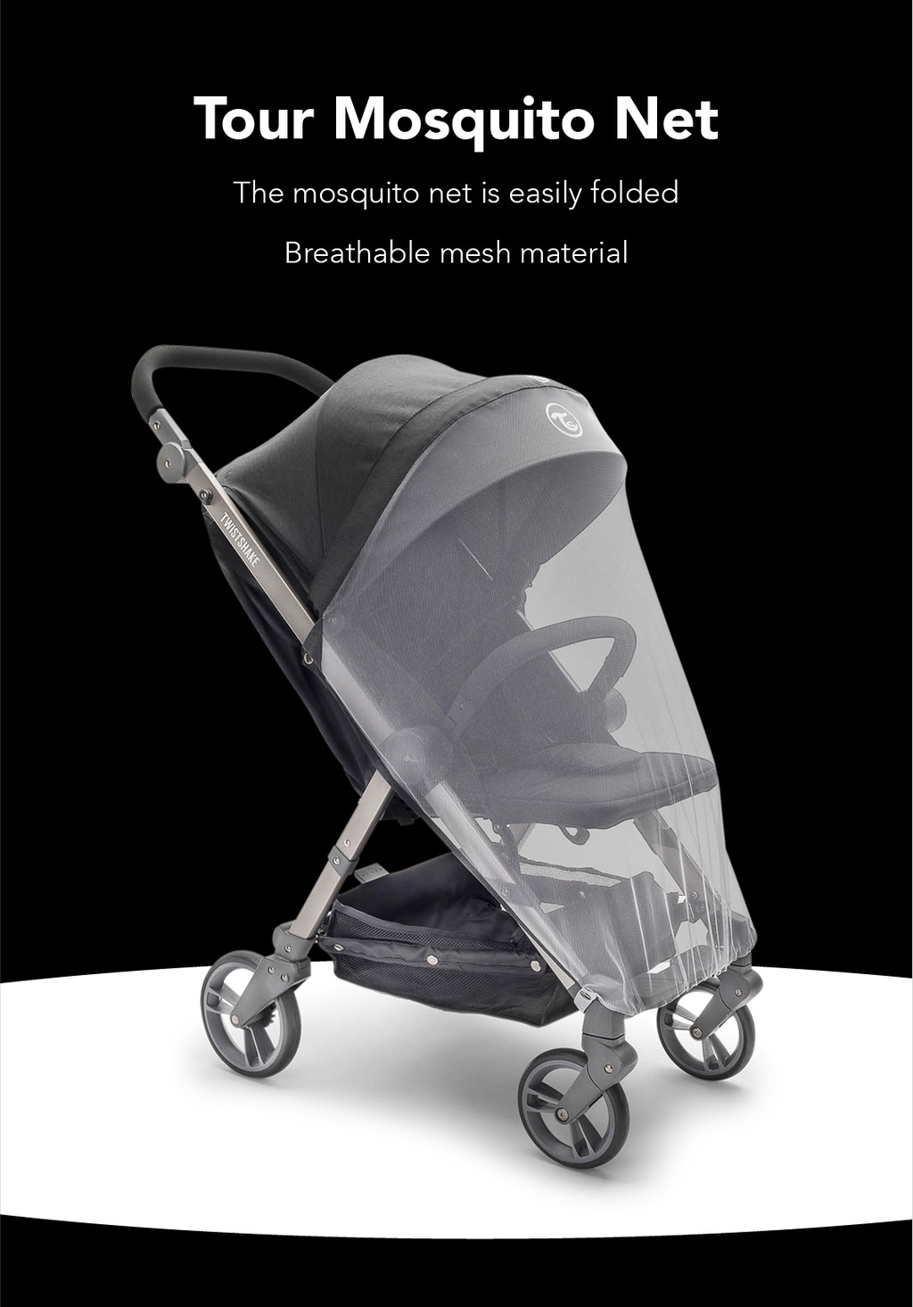 Reposacabezas Para Carrito Twistshake Tour – Color Negro, Acolchado, Lavable A Máquina, Para Bebés Desde 0 Meses