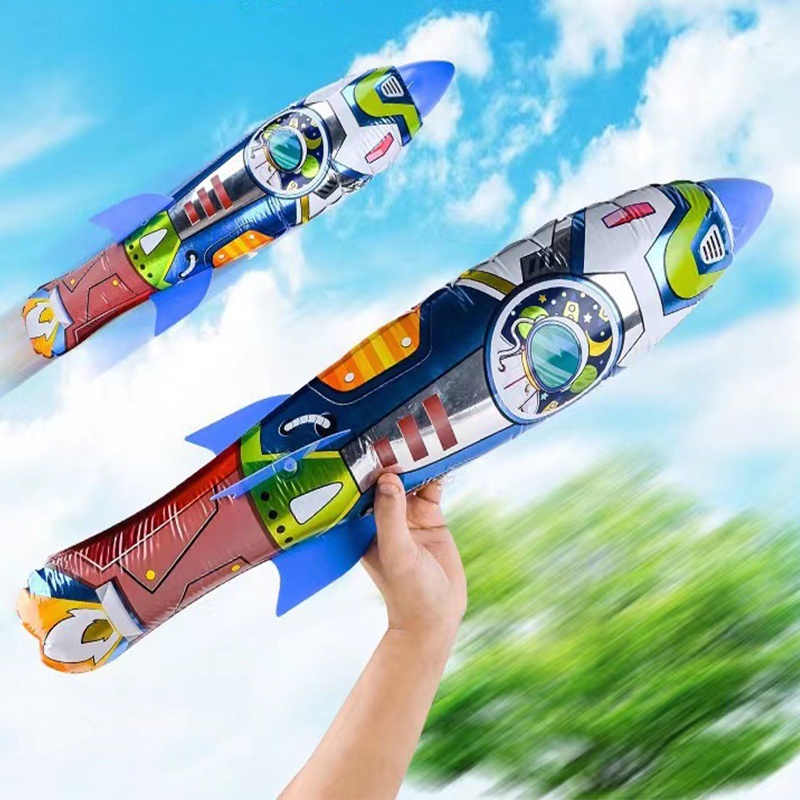 Flying Rocket Toys for Kids 55/63CM Inflatable Ejection Rocket Cartoon ...