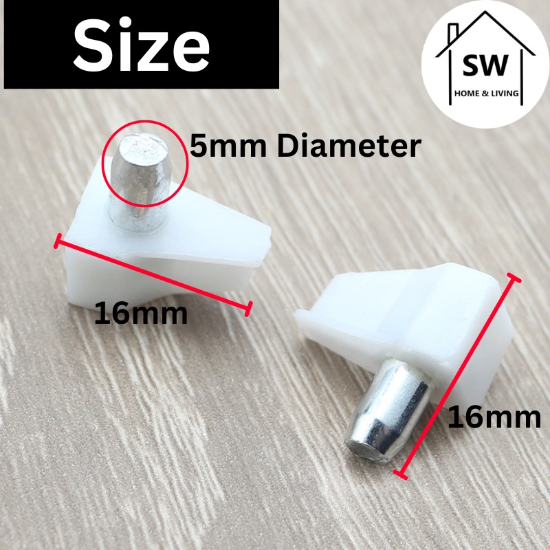 SW 50biji Cabinet Shelf Support Pin PVC Plastic Kitchen Almari shelves ...