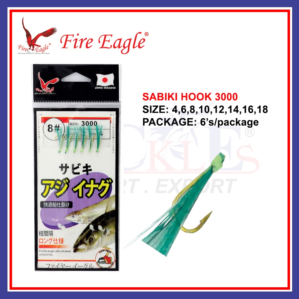 Fire Eagle Prawn Snelled Hook FPS Perambut Matakail Fishing Accessories