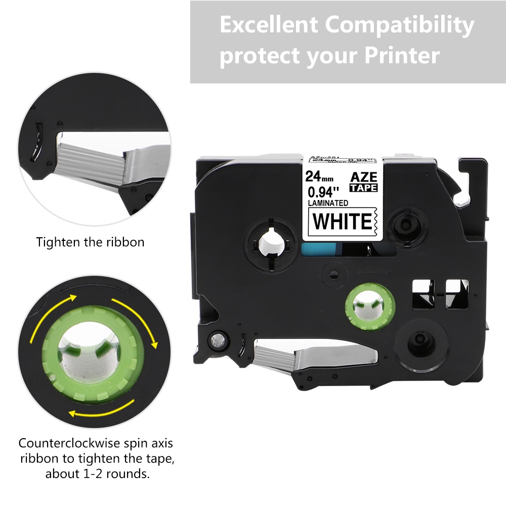 Compatible brother tze label tape 24mmTZe-151/ TZe-251/ TZe-451/ TZe ...