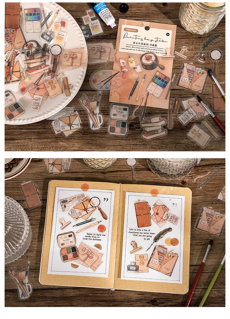 IFM INS Vintage Beautiful Life Plan Series Literature and Art PET Deco ...